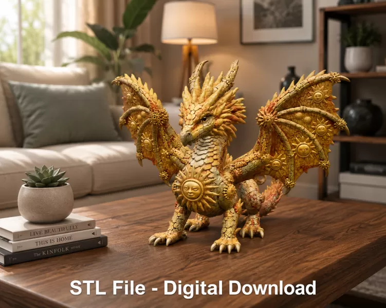 ☀ Sunfire Celestial Dragon STL File for 3D Print - Model preview 3