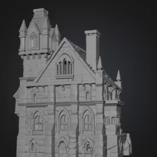 Dark Fantasy Mansion STL File for 3D Printing - Model thumbnail 10