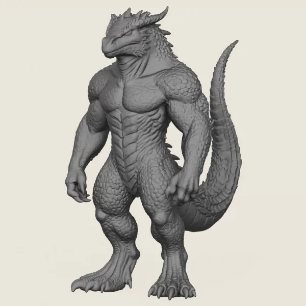 Monster Lizard Print Ready 3D Model - Model preview 1