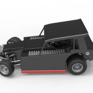 Vintage Dirt Modified stock car V6 while turning Scale 1:25 - Model thumbnail 10