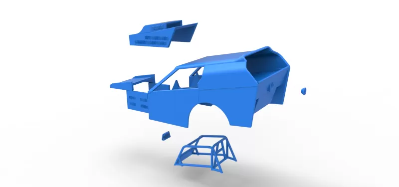 Shell of Vintage Dirt Modified stock car Version 3 Scale 1:25 - Model preview 20
