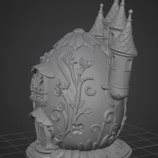Fantasy Egg Castle House - STL File 3D Printable - Model thumbnail 8