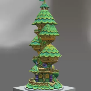 Advertising Enchanted Spiral Tree Tower STL File 3D Printable Fa - Model thumbnail 5