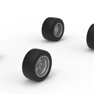 Wheel Set of Experimental Pavement Silver Crown Car Scale 1:25 - Model thumbnail 2