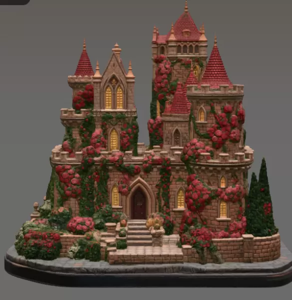 Bougainvillea Castle STL File for 3D Print - Model preview 8