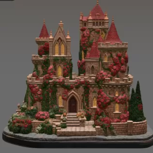 Bougainvillea Castle STL File for 3D Print - Model thumbnail 8