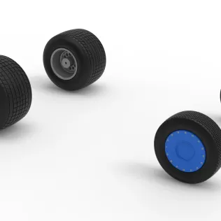 Wheel Set of Vintage Dirt Silver Crown Car Scale 1:25 - Model thumbnail 11