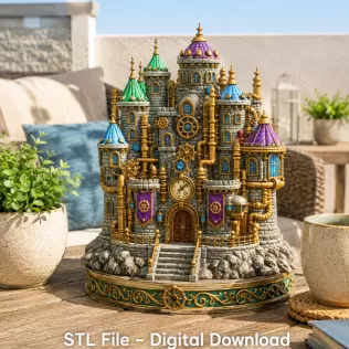 Steampunk Fantasy Castle STL File for 3D Printing - Model thumbnail 2
