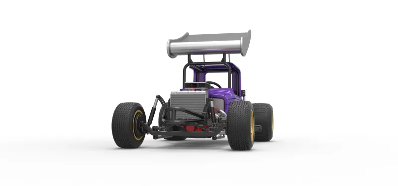 Vintage Winged Supermodified stock car for Dirt Scale 1:25 - Model preview 6