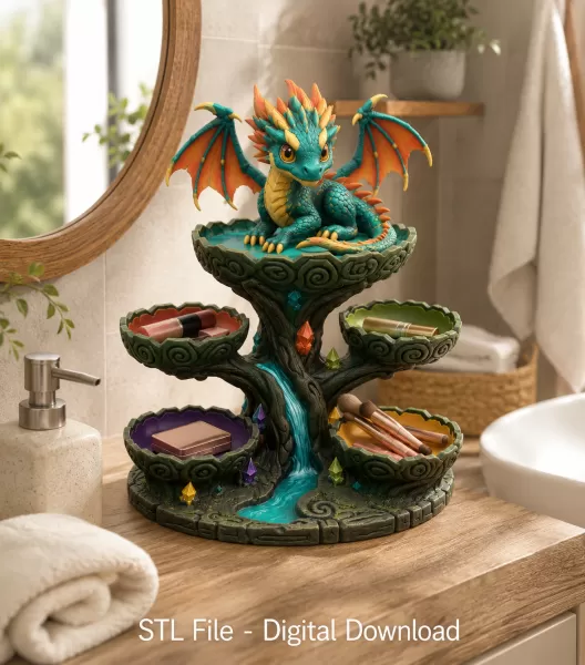 Baby Dragon Organizer Tree STL File for 3D Print - Model preview 1