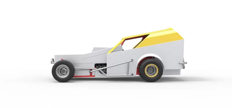 Vintage Dirt Modified stock car Version 7 Scale 1:25 - Model preview 9