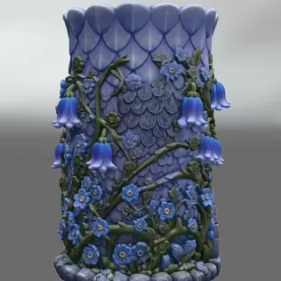 Enchanted Dragon Flower Tower Vase - Model thumbnail 10