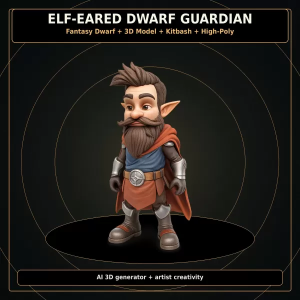 Dwarf Heroes Fantasy Warrior Kitbash Pack – High-Poly 10 Char - Model preview 2