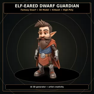 Dwarf Heroes Fantasy Warrior Kitbash Pack – High-Poly 10 Char - Model thumbnail 2