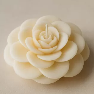 Cream Camellia Blossom Candle