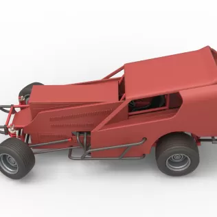 Vintage Dirt Modified stock car Version 4 while turning 1:25 - Model thumbnail 10