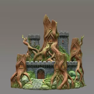 Fantasy Tree Fortress STL File for 3D Printing - Model thumbnail 3