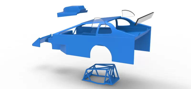 Shell of Northeast Dirt Modified stock car Version 2 Scale 1:25 - Model preview 22