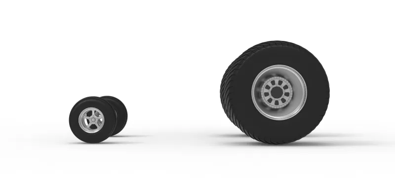 Wheel set of Pro Stock Pulling Tractor Version 4 Scale 1:25 - Model preview 4