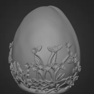 Floral Fantasy Egg House - STL File 3D Printable - Model thumbnail 11