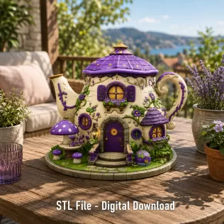 Enchanted Teapot Cottage STL File for 3D Print - Model thumbnail 2