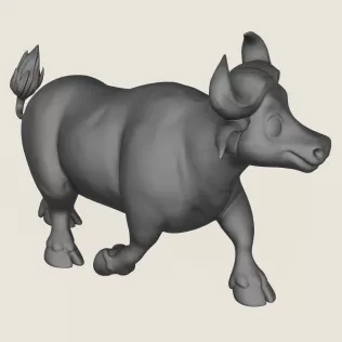 Buffalo Toy Print Ready 3D Model - Model thumbnail 4