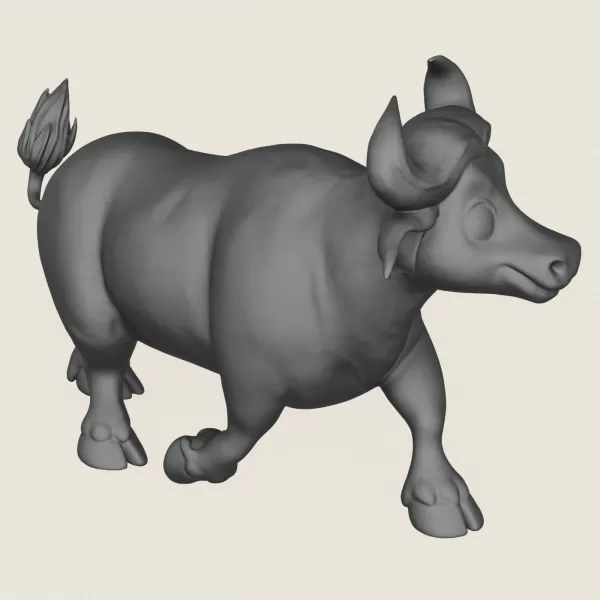 Buffalo Toy Print Ready 3D Model - Model preview 4