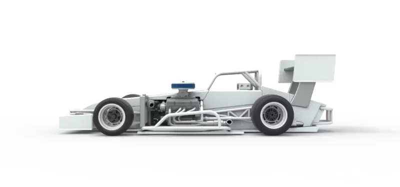 Supermodified front engine Winged race car V4 Scale 1:25 - Model preview 24
