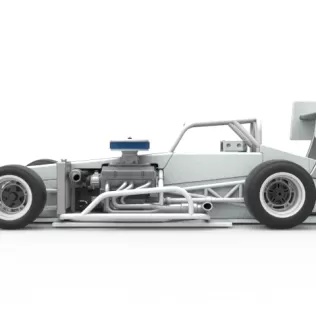 Supermodified front engine Winged race car V4 Scale 1:25 - Model thumbnail 24