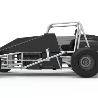 Vintage Dirt Silver Crown Car while turning Scale 1:25 - Model thumbnail 9