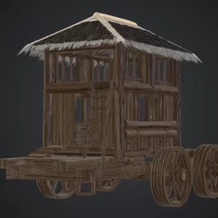 Belagerungsturm mit raedern - Model thumbnail 2