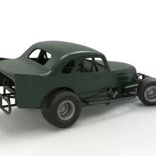 Vintage Dirt Modified stock car while turning Scale 1:25 - Model thumbnail 20