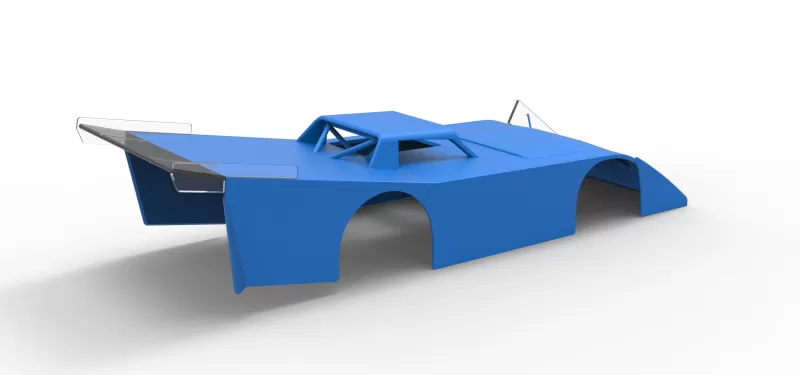 Shell of Vintage Dirt late model Race car Version 5 Scale 1:25 - Model preview 14
