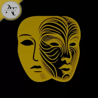 Mask Two Side - Silhouette - 2D Wall Art Decor