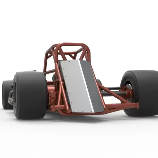 Supermodified front engine race car Base Version 3 Scale 1:25 - Model thumbnail 15