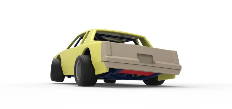 Vintage Dirt late model race car while turning Scale 1:25 - Model preview 15