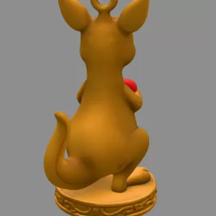 Kangaroo with Heart — Detailed Kangaroo Pendant / Figurine - Model thumbnail 4