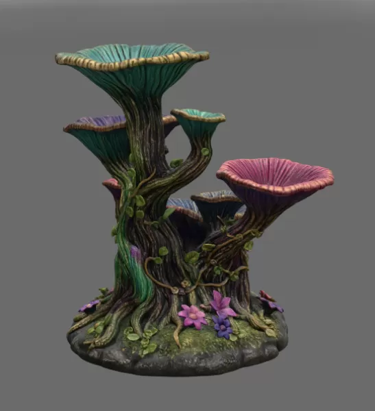 Enchanted Floral Tree Organizer STL File for 3D Print - Model preview 11