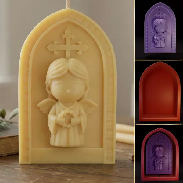 Chibi Angel with Crown of Thorns 3D Printable Model - Model preview 1