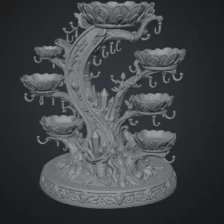 Enchanted Crystal Jewelry Tree STL File for 3D Print - Model thumbnail 15