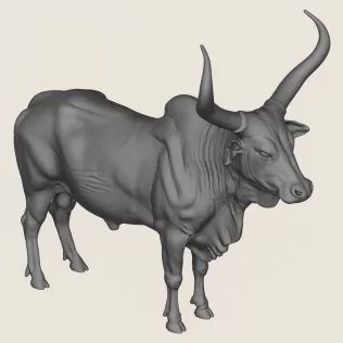 Indian Bull Print Ready 3D Model - Model thumbnail 4