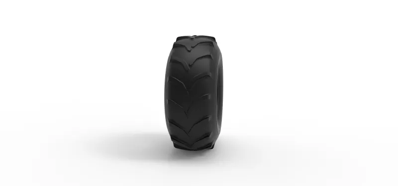 Mud dragster front tire 5 Scale 1:25 - Model preview 3