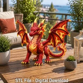 🔥 Inferno Flame Dragon STL File for 3D Print - Model thumbnail 2