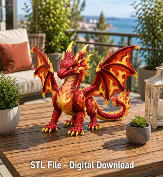 🔥 Inferno Flame Dragon STL File for 3D Print - Model preview 2