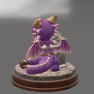 Cute Dragon Sculptor STL File for 3D Printing - Model thumbnail 5