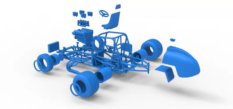 Vintage Dirt Silver Crown Car Base Scale 1:25 - Model preview 29