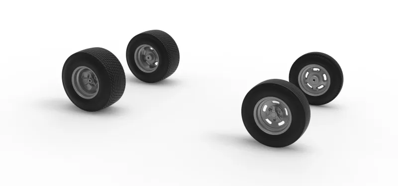 Wheel Set of Dirt Silver Crown Champ car Version 2 Scale 1:25 - Model preview 11