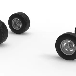 Wheel Set of Dirt Silver Crown Champ car Version 2 Scale 1:25 - Model thumbnail 11