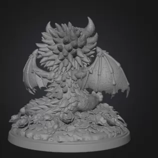 Cute Flower Dragon STL File 3D Print - Model thumbnail 9
