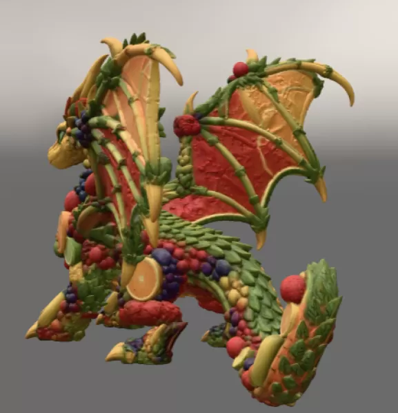 Fruit Harvest Dragon STL File for 3D Print - Model preview 5